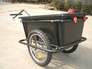 Özelleştirilebilir çelik katlanabilir bisiklet kargo sepeti tekerlekli konteyner yapısı dayanıklı kauçuk Metal OEM desteklenen bisiklet römorku bagaj - Product Image 3