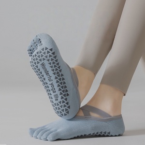 Chaussettes de sport personnalisables à impression numérique, antidérapantes, pour Pilates, pour femmes, avec cinq doigts apparents <span class=keywords><strong>sur</strong></span> <span class=keywords><strong>le</strong></span> voûte plantaire - Product Image 4