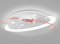 Plafonnier LED moderne pour la protection des yeux des garçons et des filles Rocket Cartoon Planet Design pour la maison, le bureau et la villa.
