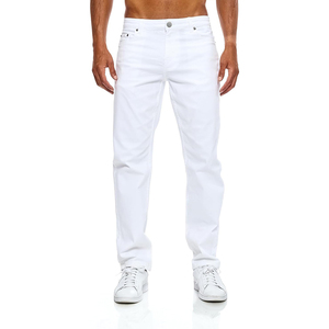 Jeans Slim Fit Bianchi alla Moda per <span class=keywords><strong>Uomo</strong></span>, Alta Elasticità, <span class=keywords><strong>5</strong></span> <span class=keywords><strong>Tasche</strong></span>, <span class=keywords><strong>Pantaloni</strong></span> Casual per Uso Quotidiano, Produttore OEM - Product Image 3