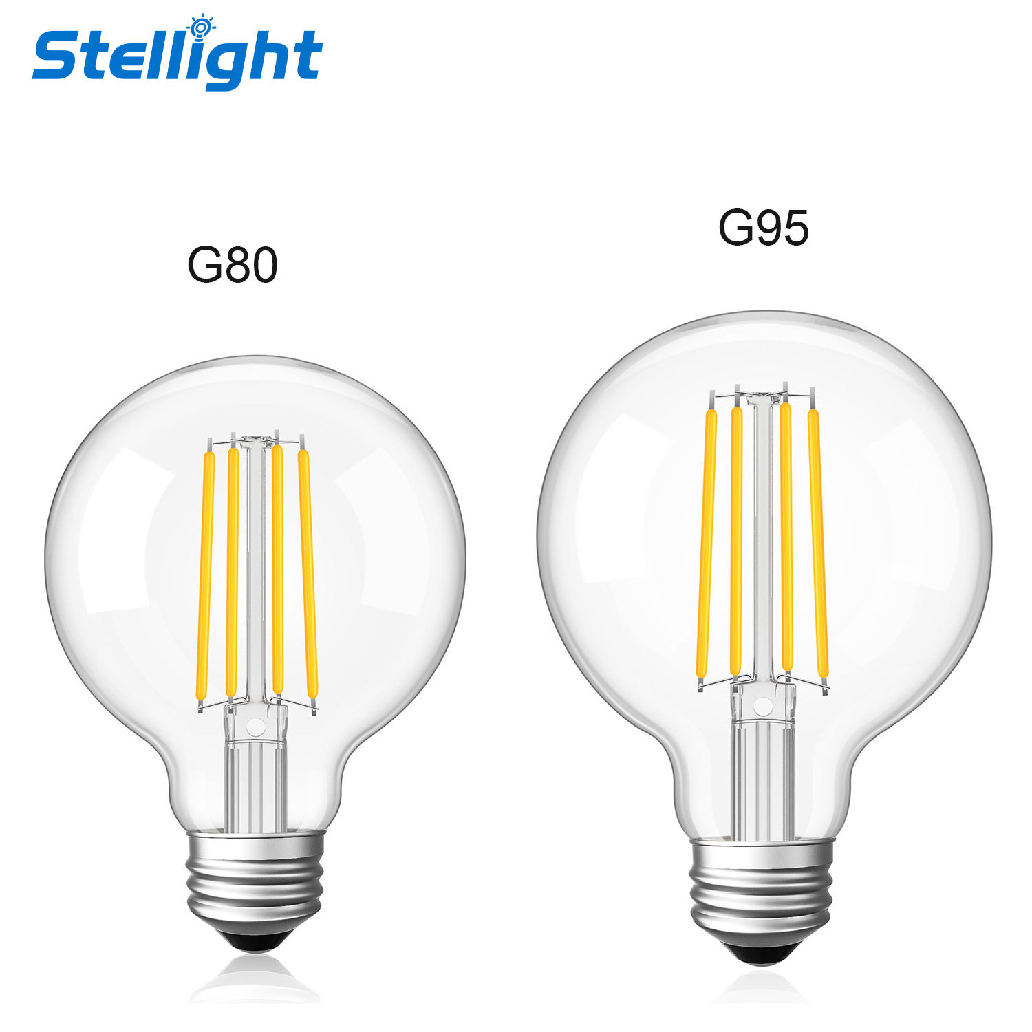 Transparent 220V E27 Base Christmas Light Clear Glass 2W-12W G80 G95 Globe Bulb 2700K SMD Led Edison Light Bulbs