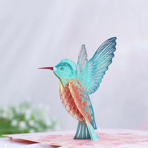 Thiệp Bật Lên Khắc Laser Rỗng Hình Chim Ruồi 3D Thủ Công Chất Lượng Cao Cho Thiệp Chúc Mừng Sinh Nhật Ngày Của Mẹ - Product Image 2