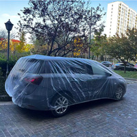 Housse de voiture en plastique transparente pour usage extérieur, imperméable et anti-poussière, tailles S, M, L, XL, jetable, de haute qualité