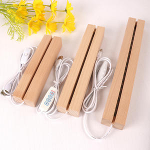 Lámpara Nocturna LED 3D Rectangular de 5.9/7.1/7.8/9.4/11.8 Pulgadas con Base de Madera y Ilusión de Luz Acrílica, Base de Lámpara 3D - Product Image 6