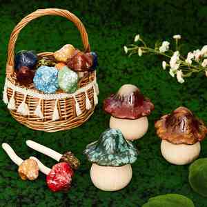 Ceramic Mushroom Statue <b>Garden</b> <b>Ornament</b> Plant Pattern 4 Inches <b>Tall</b> Yard & Fairy <b>Garden</b> Decor - Product Image 5