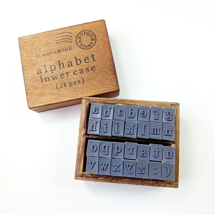 70PCS vintage houten stempels, houten alfabet letters stempel compatibel met papier / stof / kunststof / glas / hout - DIY nummer stempels set met draagbare houten opbergdoos