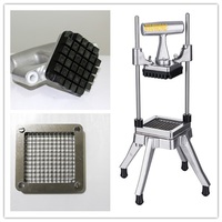 Handmatige aluminium groentehakker/snijder, snijgroottes 1/4", 1/2", 3/8 inch, CE/NSF gecertificeerd, eenvoudige bediening, voor fruit en groenten