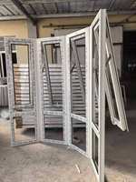 Ventanas de PVC NFRC Modernas con Manija, Protector Contra Corrientes de Aire para Exteriores, Fijación para Toldo, Doble Acristalamiento