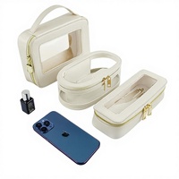Sac de rangement de maquillage portable haut de gamme, étanche, personnalisable avec logo, nouvelle collection, pour voyage, avec fenêtre, de grande valeur, vente en gros