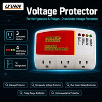 Protecteur de tension 120V, prise 10A, 3 prises avec mise à la terre, 4 indicateurs LED, protection contre les surtensions et les sous-tensions pour les réfrigérateurs