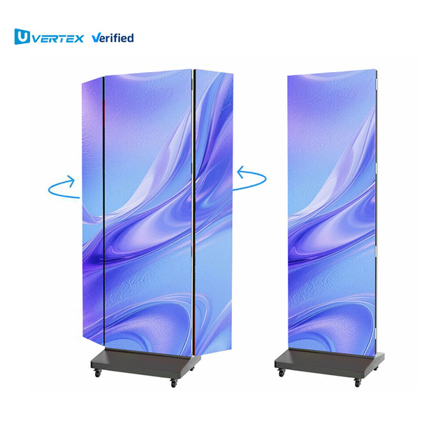 Movable Tri-fold Indoor P1.53 P1.86 P2 GOB 1280*1920mm 640*1920mm LED Digital Signage LED Poster Display Screen