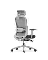 Chaise de bureau ergonomique pivotante à dossier haut en maille, certifiée ISO BIFMA, avec appui-tête 4D massant, pour la maison et le bureau – Nouveauté chinoise très demandée