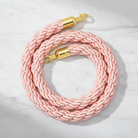 Cordon torsadé pour poteau de guidage 1,5 m avec mousqueton métallique doré, cordon de remplacement pour barrière de contrôle de foule, disponible en plusieurs couleurs, personnalisation possible