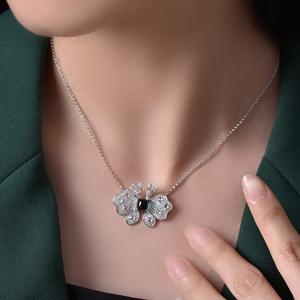 Nueva llegada señoras 925 collar de plata esterlina joyería diamante amarillo CZ collar - Product Image 4