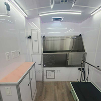 Nouvelle Camionnette Professionnelle de Toilettage Mobile pour Animaux de Compagnie, Remorque de Toilettage pour Chiens et Chats avec Intérieur en Acier Inoxydable, Compartiments Isolés et Générateur