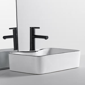 <span class=keywords><strong>Lavabo</strong></span> de línea negra blanca de alta calidad sobre encimera <span class=keywords><strong>Lavabo</strong></span> Art Basin Fregaderos de baño de cerámica - Product Image 3