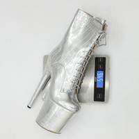 OEM/ODM Bottines sexy à talons hauts de 20cm avec semelle antidérapante en TPR, doublure respirante pour danse et fêtes, commande en gros
