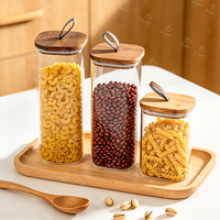 Contenants de rangement pour la cuisine : bocaux en verre pour aliments, adaptés à la farine, aux céréales, au sucre, au thé, aux grains de café et aux collations