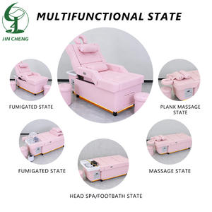 Jincheng Custom Pink Beauty Salon Shampoo Head Therapy Masaje tailandés Electric <span class=keywords><strong>Back</strong></span> Lift Pedicure Shampoo Bed - Product Image 4