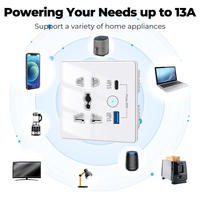 Prise murale intelligente universelle SIXWGH Smart Life WiFi, compatible avec Alexa et Google Home, avec charge rapide USB Type-C
