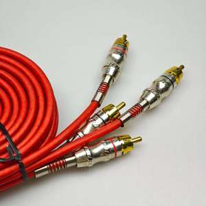 สาย RCA สำหรับเครื่องเสียงรถยนต์ สายเชื่อมต่อเสียงสเตอริโอ RCA แบบมีฉนวนหุ้ม ขั้วต่อชุบนิกเกิล สำหรับเครื่องขยายเสียงรถยนต์ ระบบสเตอริโอ - Product Image 5