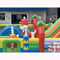 Parc gonflable commercial avec toboggan, parc d'attractions personnalisé pour enfants et adultes, château gonflable, parc à thème gonflable