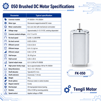 Moteur CC brossé FK-050 2-11,5 V à vitesse réglable 8100 tr/min avec roulement à manchon en ferrite pour serrures intelligentes et automatisation d'appareils