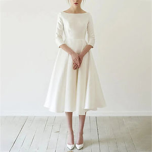 ملابس النساء القديمة المال مخصصة أنيقة راقية فاخرة عارية الذراعين مثير فستان ميدي - Product Image 5