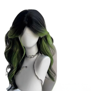 วิกผมผู้หญิง ไฮไลท์<span class=keywords><strong>ทรง</strong></span><span class=keywords><strong>ผม</strong></span>หน้าม้ารูปเลข 8 <span class=keywords><strong>ผม</strong></span><span class=keywords><strong>ยาว</strong></span>หยิกสีเขียวมรกต แสกกลาง ลอนใหญ่ สไตล์สาว<span class=keywords><strong>เซ็กซี่</strong></span> ปิดเต็มศีรษะ ลอนธรรมชาติ - Product Image 5