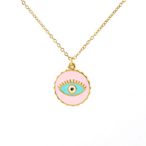 Colliers plaqués or 18 carats pour femmes Collier yeux <span class=keywords><strong>mal</strong></span>éfiques pour filles Collier pendentif yeux <span class=keywords><strong>mal</strong></span>éfiques multicolore goutte d'huile Bonne chance Juif - Product Image 5