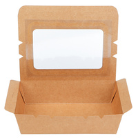 Boîte alimentaire jetable en papier kraft, boîtes personnalisées pour l'emballage alimentaire avec fenêtre transparente en PVC