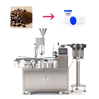 Machine automatique de remplissage et de sertissage de flacons en verre avec moteur pour cosmétiques, aliments, boissons, poudres fines, compatible avec système de pesage intégré