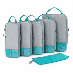 6 Pcs Set Fashionable Travel Cubes Organizers With Zippered Closure Lightweight Compression Packing for <b>Suitcase</b> - Product Image 3