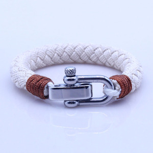 Pulsera Náutica Personalizada de Moda para Hombre, con Cuerda de Tela Náutica y Cierre de Acero Inoxidable Ajustable - Product Image 3