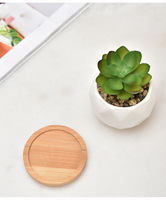 Pot keramik putih & dekorasi taman, dengan bambu dengan beberapa desain-Ideal untuk Desktop rumah Pot bunga Decal gaya Amerika