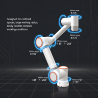 Bras de robot collaboratif à six axes avec une puissance de 2 kW, une tension de 220 V, une garantie d'un an - Non programmable, pour le soudage, la manutention, le chargement/déchargement