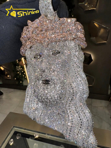 Gioielli Hip Hop, Ciondolo Gesù in Argento 925 Completamente in Moissanite, Ciondolo Personalizzato di Alta Qualità in Moissanite per <span class=keywords><strong>Uomo</strong></span>, Charm Iced Out - Product Image 5