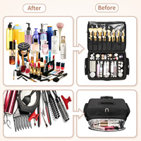 Valise Chariot de Rangement Cosmétique Professionnelle Relavel Grande, pour Maquilleur, avec 4 Petites Trousse de Maquillage