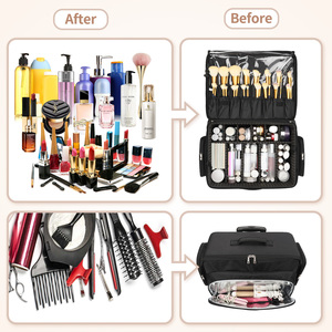 Relavel Large Rolling Cosmetics Storage Organizer Trolley <strong>Suitcase</strong> Professional Makeup Artist Bag with 4 <strong>Small</strong> Bag Makeup Case - Product Image 5