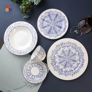 Calcomanía en relieve ecológica Sanhuan, vajilla de porcelana clásica, nuevo juego de cena de cerámica <span class=keywords><strong>Bon</strong></span> China, vajilla - Product Image 4