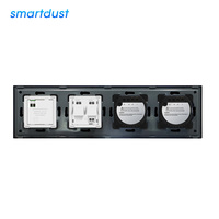 Smartdust – alimentation OEM 16A, 4 voies, prise allemande Schuko, prises en verre cristal, prise murale et interrupteur tactile intelligent 2/3/4/5/6 gangs