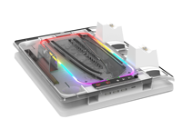 Station de charge et de refroidissement GAMINJA pour PS5 Digital/ Disc/ Slim avec lumière ambiante RGB, ventilateur de refroidissement intégré et station de charge filaire