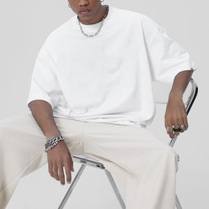 T-shirt ample en coton 100% de conception de créateur, col rond, uni, fabricant de t-shirts vierges, t-shirts lourds surdimensionnés pour hommes - Product Image 2