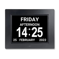 Horloges de démence de calendrier LCD numérique de 8 pouces certifiées CE ROHS FCC avec fonction de cadre photo numérique à mouvement électronique