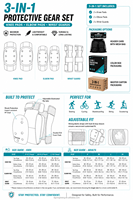 Protection complète CE BSCI CPSC pour enfants, genouillères et coudières taille SM vertes pour le patinage, les rollers, les trottinettes et les skateboards