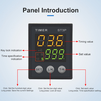Relé de tiempo Digital LCD ST3P-1Z ST3P-2Z, relé de retardo programable, retardo de apagado, 12V/24V/220V con Base de enchufe PF083A, ST3P-2ZH