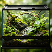 Terarium Reptil Hutan Hujan Dua Pintu, Dekorasi Taman Luar Ruangan, Tangki Vivarium Reptil