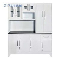 Meuble de cuisine multifonctionnel en acier à six portes, unité de rangement pour la maison, salle à manger, étagère de cuisine en métal, armoire