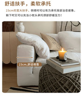 2025 MYUZ Cloud Soft Sofa - Cremefarbenes Wabi-Sabi-Stil Faulenzersofas Minimalistisches Leinen-Polstersofa mit Daunenfüllung Modulares Weißes Sofa-Set