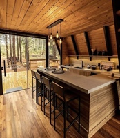 Kit de maison préfabriquée en acier léger en forme de A, maisonnette en acier pour le camping, les vacances et l'utilisation en extérieur, maison conteneur